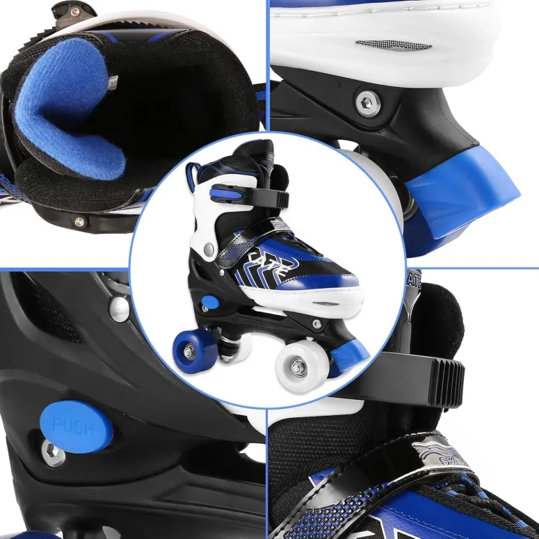 Wrotki Regulowane Rolki Hikole Rozmiar 31-34 Oddychające Dla Dzieci Hamulec