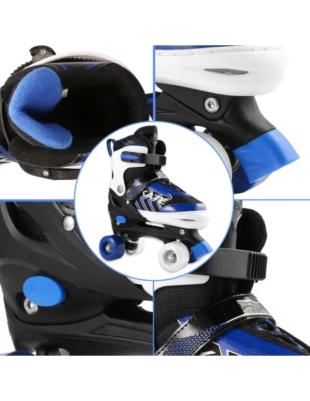 Wrotki Regulowane Rolki Hikole Rozmiar 31-34 Oddychające Dla Dzieci Hamulec