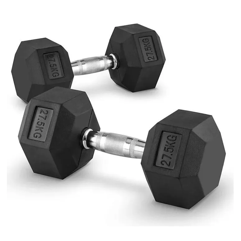 Hantle Treningowe Krótkie 55kg Hexbell Dumbbell Żeliwne Wytrzymałe 2x27,5kg