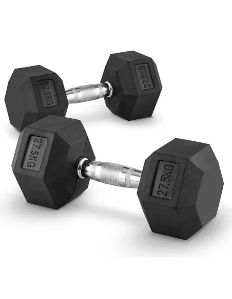 Hantle Treningowe Krótkie 55kg Hexbell Dumbbell Żeliwne Wytrzymałe 2x27,5kg