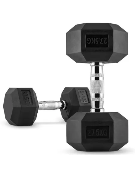 Hantle Treningowe Krótkie 55kg Hexbell Dumbbell Żeliwne Wytrzymałe 2x27,5kg