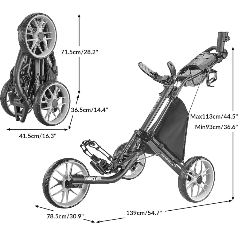 Wózek Golfowy Na Torbę Golfową CaddyTek Caddy lite Ez V8 Hamulce 3-Kołowy