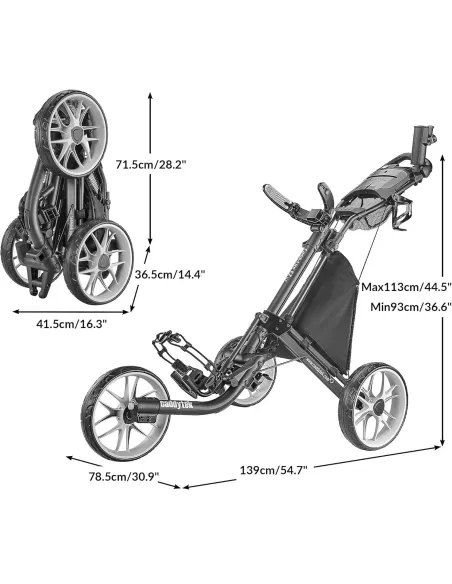 Wózek Golfowy Na Torbę Golfową CaddyTek Caddy lite Ez V8 Hamulce 3-Kołowy