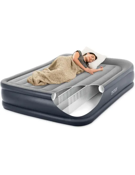 Materac Dmuchany Turystyczny Intex Dura Beam Plus Wbudowana Pompka + Torba