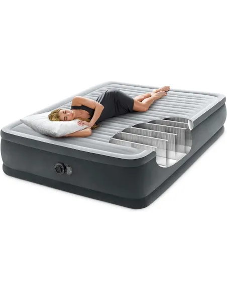 Materac Dmuchany Turystyczny Intex Dura Beam Deluxe 270kg Wbudowana Pompka