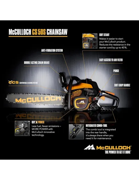 Pilarka Łańcuchowa Husqvarna McCulloch CS 50S 18-45 cm 50 cm3 + Łańcuch