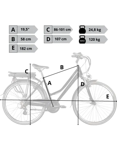 Rower Elektryczny Damski Trekkingowy 28" Shimano ALU 250 W Amory Błotniki