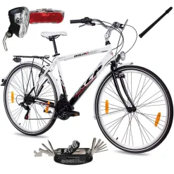 Rower Trekkingowy Męski 28 Shimano V-brake Bagażnik Oświetlenie Dzwonek