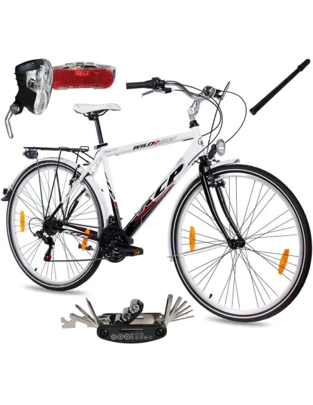 Rower Trekkingowy Męski 28 Shimano V-brake Bagażnik Oświetlenie Dzwonek