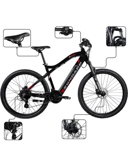 Rower Elektryczny Damski Męski Górski 27,5" 250W ALU Shimano Hydraulika