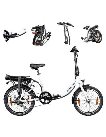 Elektryczny Rower Miejski 20 Alu Revo Składak Dzwonek Bagażnik Wspomaganie