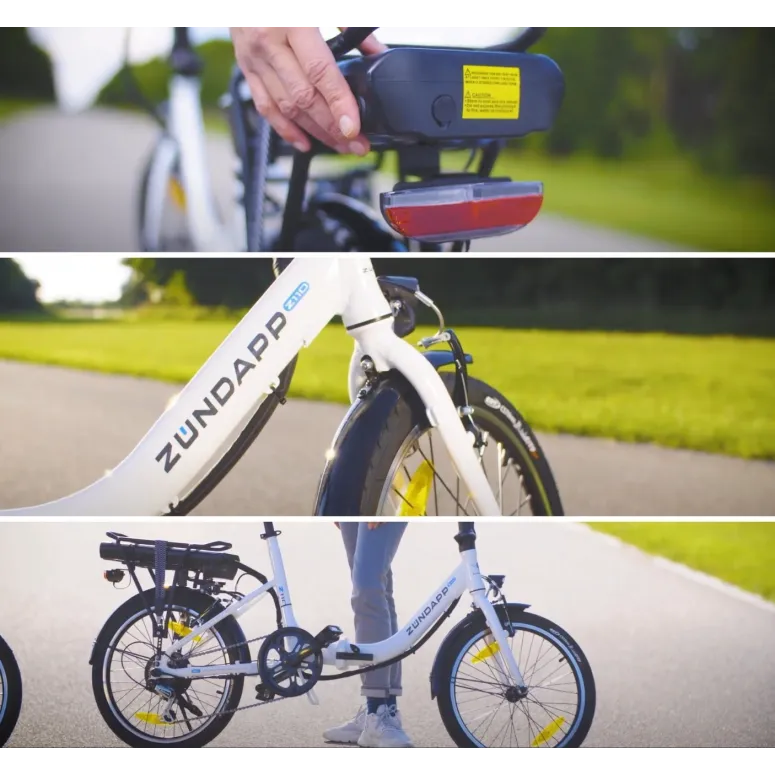 Elektryczny Rower Miejski 20 Alu Revo Składak Dzwonek Bagażnik Wspomaganie