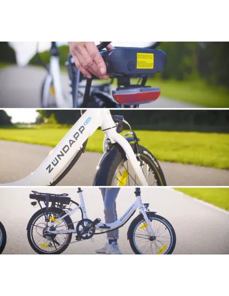 Elektryczny Rower Miejski 20 Alu Revo Składak Dzwonek Bagażnik Wspomaganie