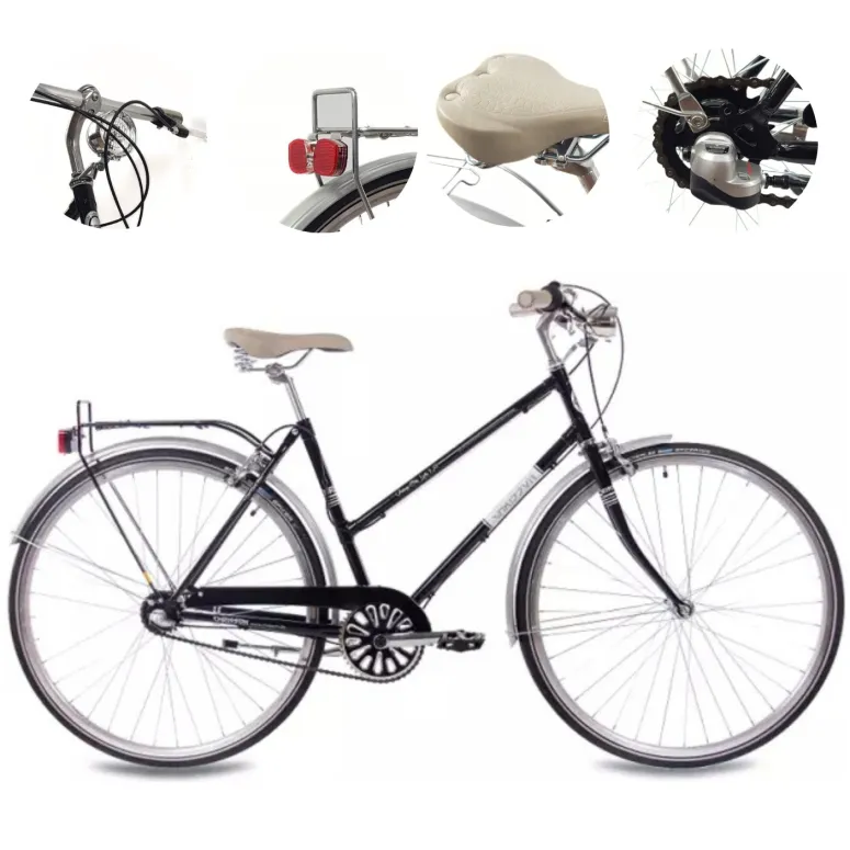 Rower Miejski 28 Stal Damski Retro Nexus 3 Kontra Bagażnik Błotniki Stopka