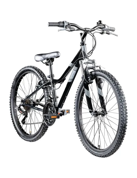 Rower Górski Dziecięcy 24 MTB Stalowy Microshift Amortyzacja Hardtail Dzwonek