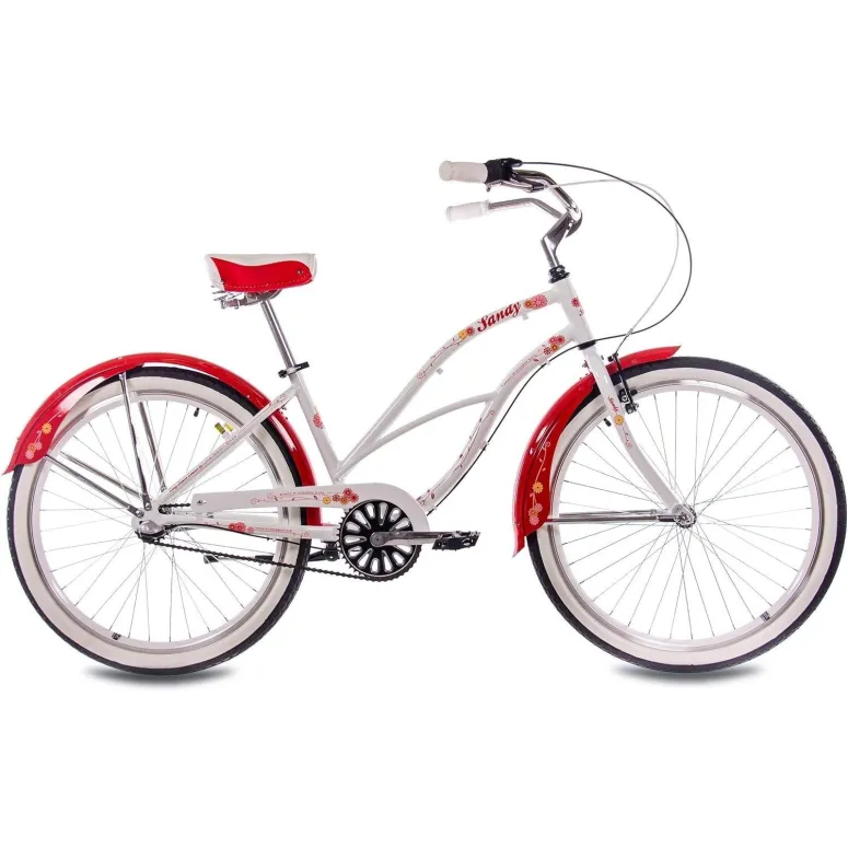 Rower Miejski Damski 26 Alu Beach Cruiser Nexus 3 Retro Dzwonek Błotniki