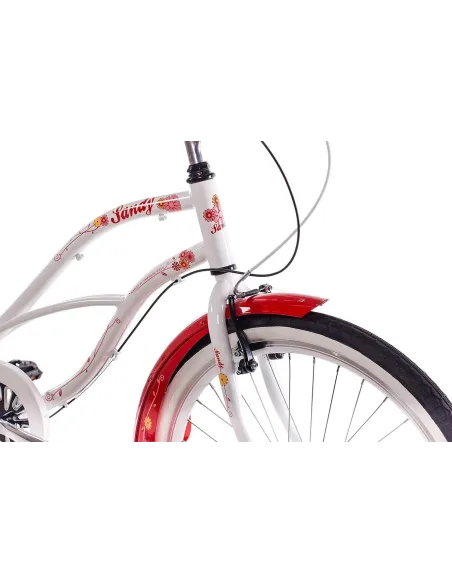 Rower Miejski Damski 26 Alu Beach Cruiser Nexus 3 Retro Dzwonek Błotniki