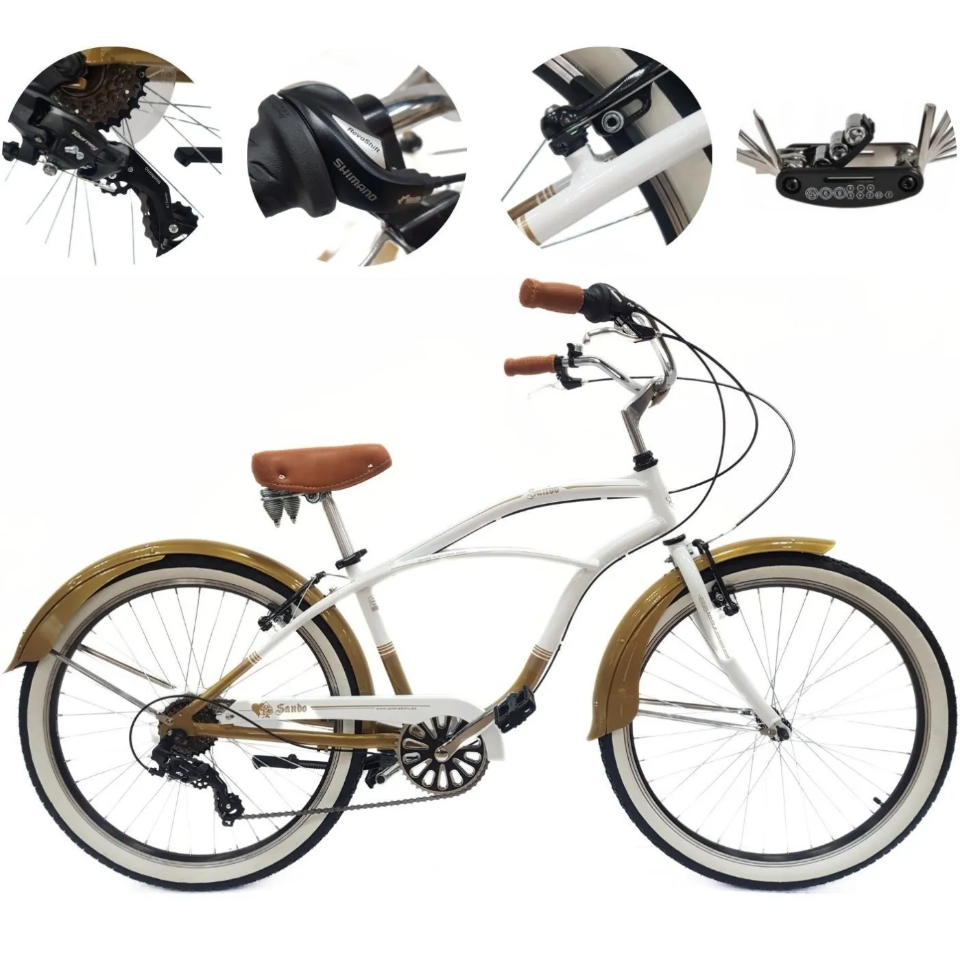 Rower Miejski 26 Damski Męski Alu Beach Cruiser Kontra Revo Retro Stopka