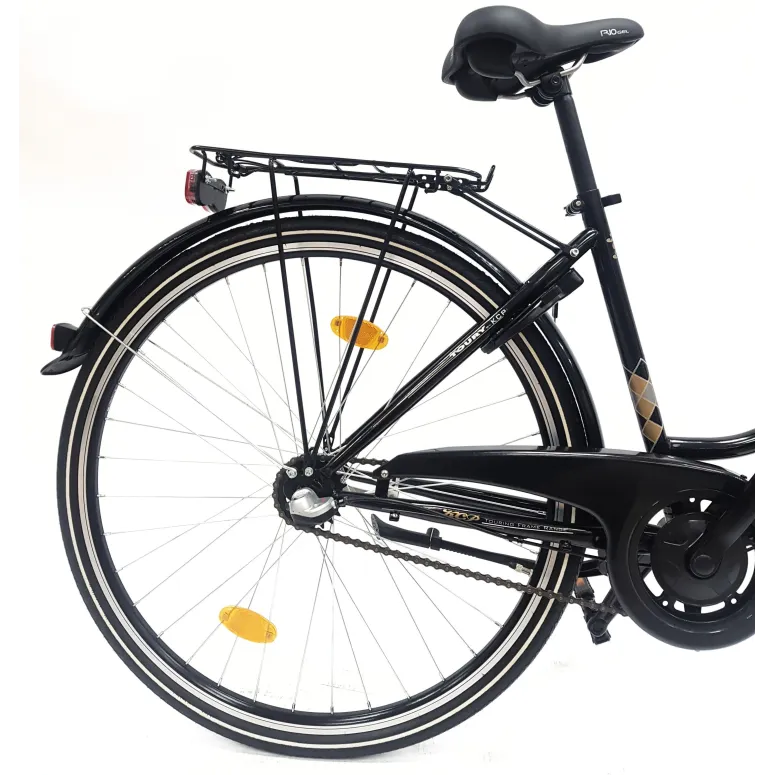 Rower Miejski 28 Damski Stalowy Nexus 3 Bagażnik Światła Dzwonek Blokada