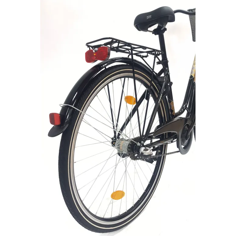 Rower Miejski 28 Damski Stalowy Nexus 3 Bagażnik Światła Dzwonek Blokada