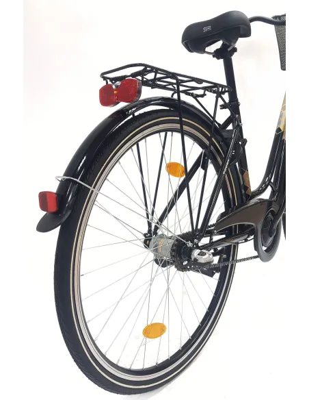 Rower Miejski 28 Damski Stalowy Nexus 3 Bagażnik Światła Dzwonek Blokada