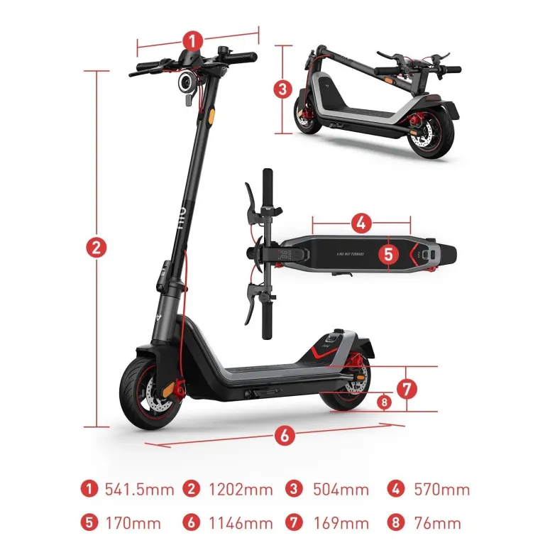 Hulajnoga Elektryczna NIU KQi3 Max Alu Tarcze Światła 450 W 65 km 20 km/h