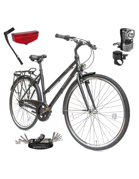 Rower Damski Miejski Koła 28 SHIMANO Nexus Lekki Błotniki Światła Stopka