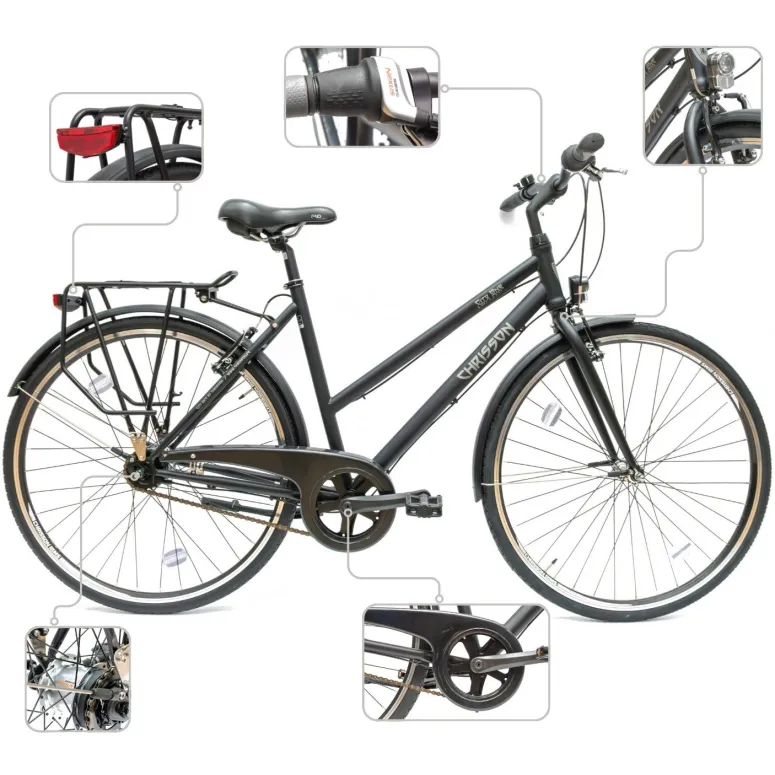 Rower Damski Miejski Koła 28 SHIMANO Nexus Lekki Błotniki Światła Stopka