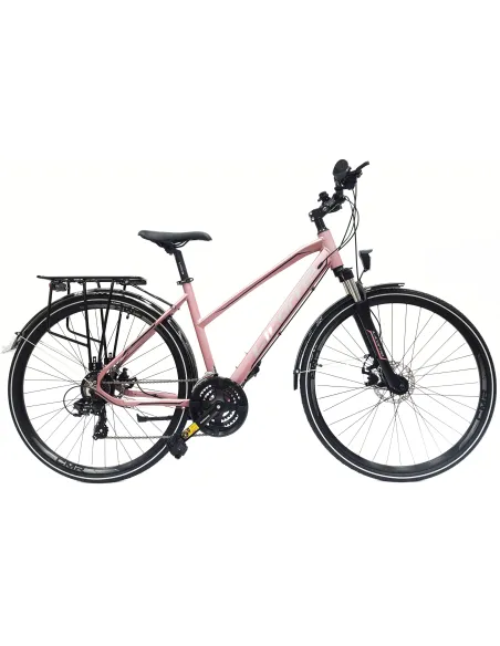 Rower Trekkingowy 28 Aluminium Damski Cyngle Tarcze Dzwonek Światła Stopka