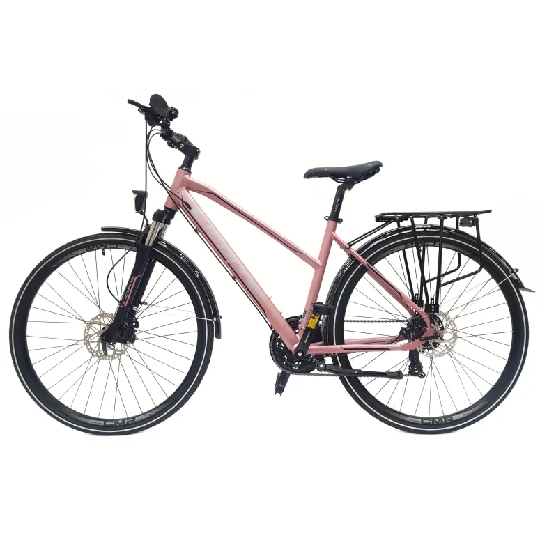 Rower Trekkingowy 28 Aluminium Damski Cyngle Tarcze Dzwonek Światła Stopka