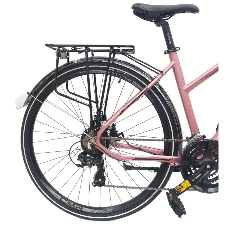 Rower Trekkingowy 28 Aluminium Damski Cyngle Tarcze Dzwonek Światła Stopka