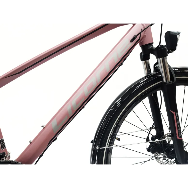 Rower Trekkingowy 28 Aluminium Damski Cyngle Tarcze Dzwonek Światła Stopka
