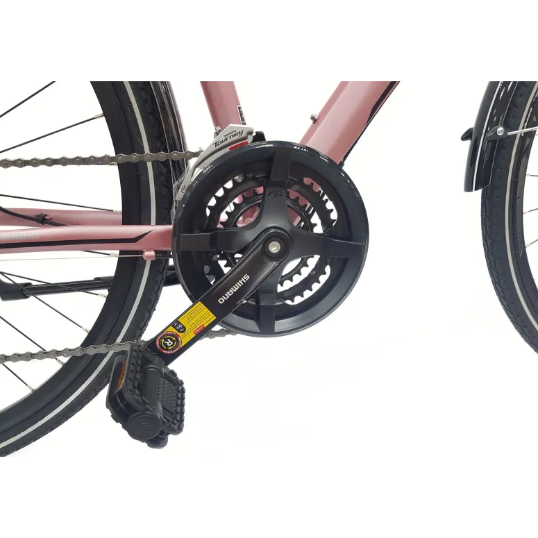 Rower Trekkingowy 28 Aluminium Damski Cyngle Tarcze Dzwonek Światła Stopka