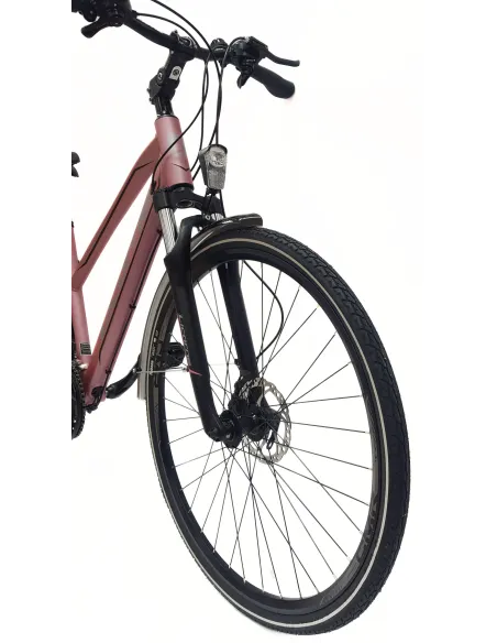 Rower Trekkingowy 28 Aluminium Damski Cyngle Tarcze Dzwonek Światła Stopka