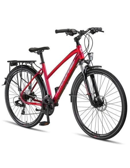 Rower Trekkingowy Damski 28 Tarcze Cyngle Stopka Bagażnik Błotniki Dzwonek