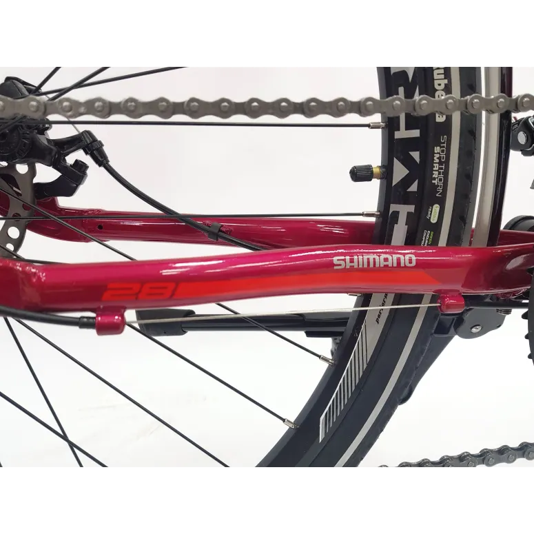 Rower Trekkingowy Damski 28 Tarcze Cyngle Stopka Bagażnik Błotniki Dzwonek