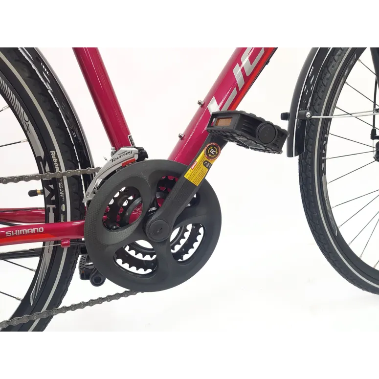 Rower Trekkingowy Damski 28 Tarcze Cyngle Stopka Bagażnik Błotniki Dzwonek