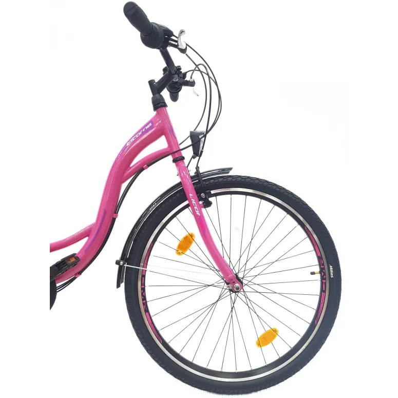 Rower Miejski 26 Damski Stalowy Revo Dzwonek Bagażnik Oświetlenie Odblaski