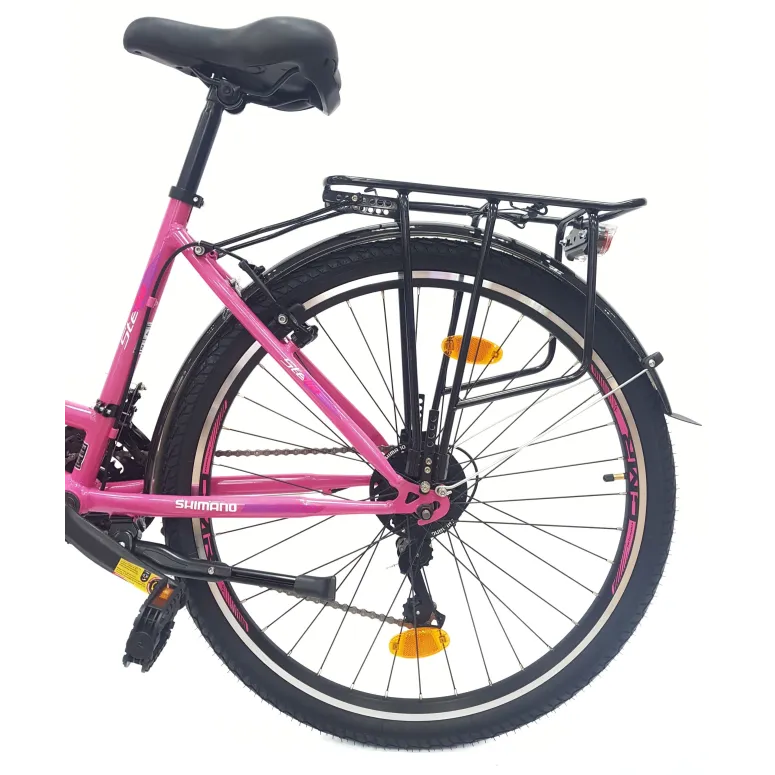 Rower Miejski 26 Damski Stalowy Revo Dzwonek Bagażnik Oświetlenie Odblaski