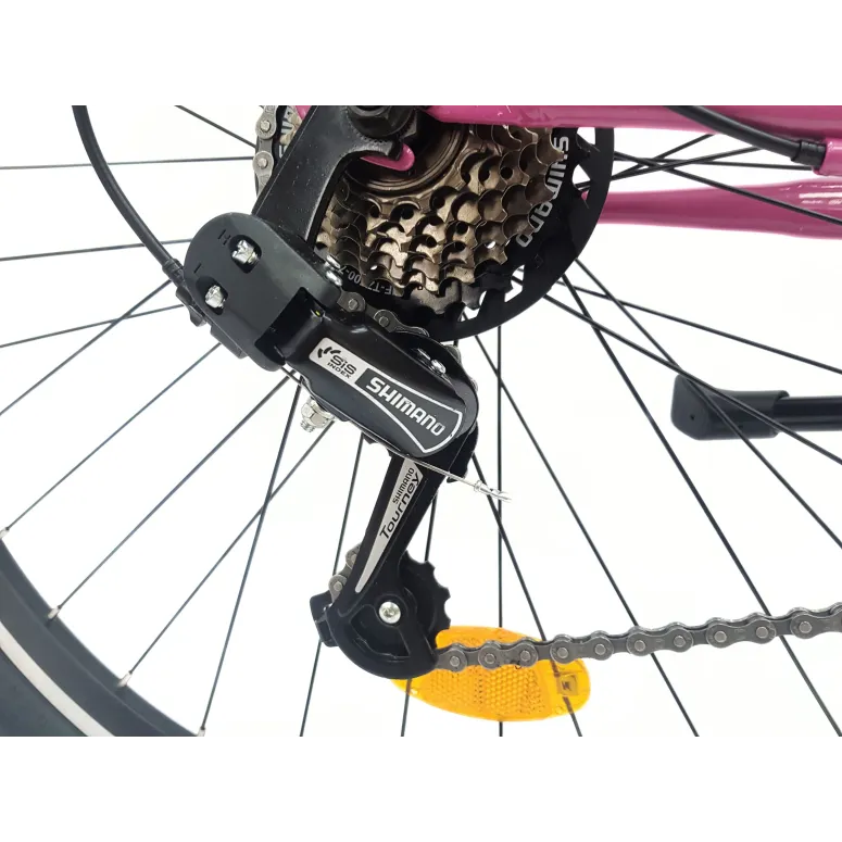 Rower Miejski 26 Damski Stalowy Revo Dzwonek Bagażnik Oświetlenie Odblaski