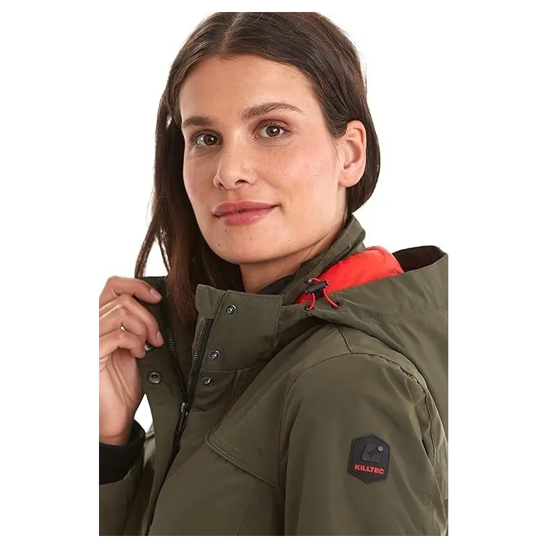 Parka Damska Killtec Grindavik Z Kapturem Wodoodporna Ciemnozielona r. 44