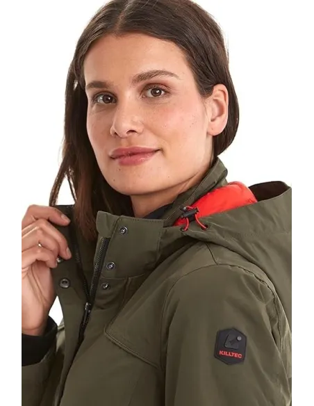 Parka Damska Killtec Grindavik Z Kapturem Wodoodporna Ciemnozielona r. 44