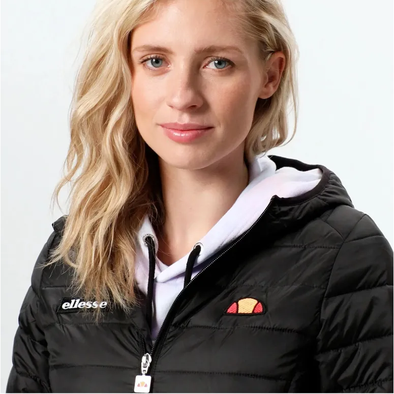 Kurtka Damska Pikowana Ellesse Lompard Na Zamek Z Kapturem Czarna XL r. 44