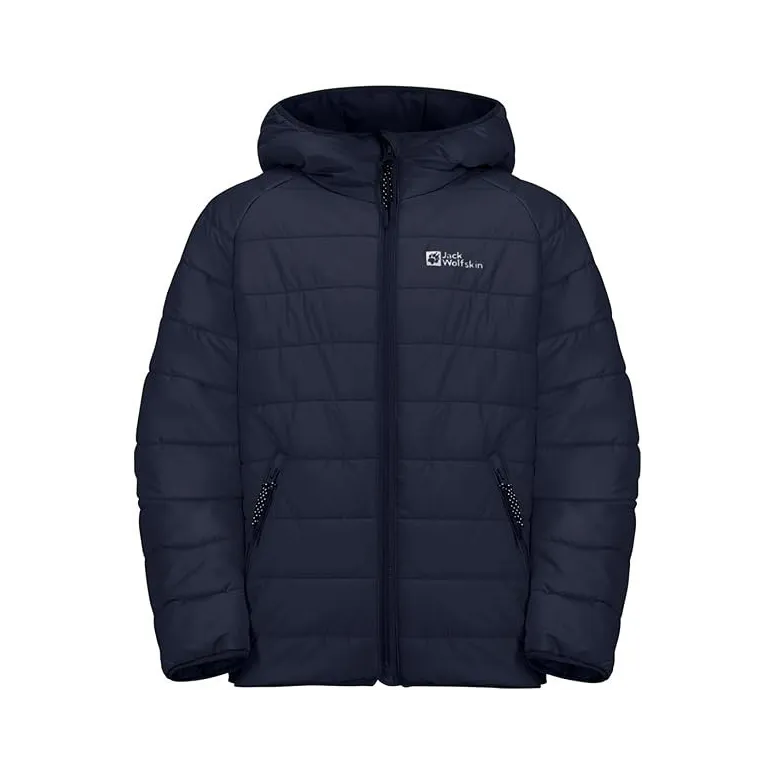 Kurtka Dziecięca Jack Wolfskin Zenon Pikowana Granatowa Z Kapturem r. 164