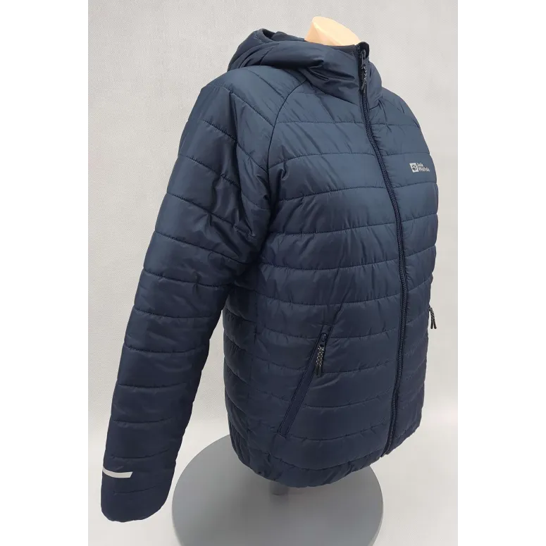 Kurtka Dziecięca Jack Wolfskin Zenon Pikowana Granatowa Z Kapturem r. 164