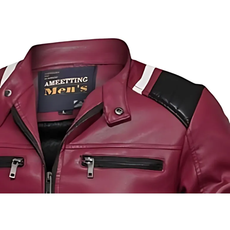 Kurtka Męska Gl Suit Skóra PU Styl Motocyklowy Casual Wiatroszczelna r. 5XL