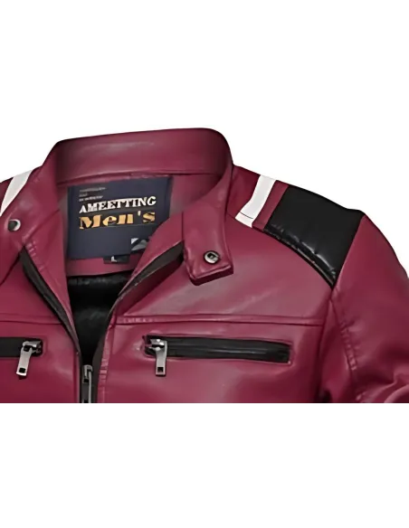 Kurtka Męska Gl Suit Skóra PU Styl Motocyklowy Casual Wiatroszczelna r. 5XL