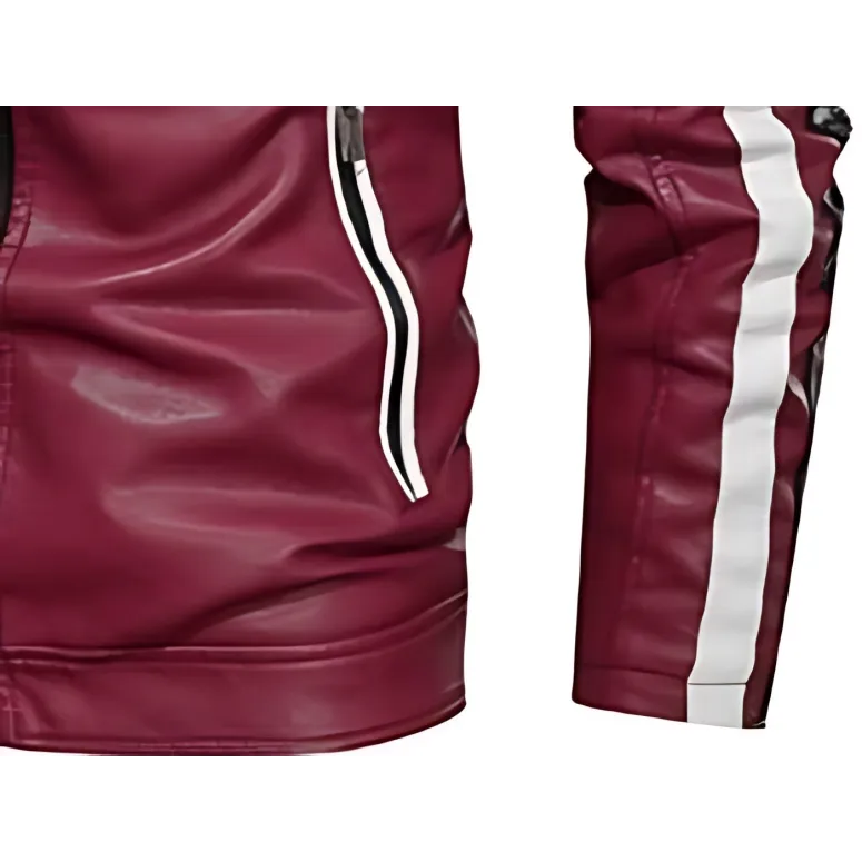 Kurtka Męska Gl Suit Skóra PU Styl Motocyklowy Casual Wiatroszczelna r. 5XL