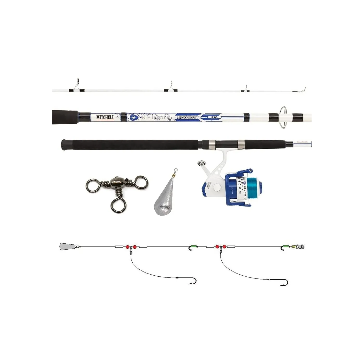 Wędka Mitchell Neuron Dorade 212 Zestaw Wędkarski Kołowrotek 60-120g 2.1m