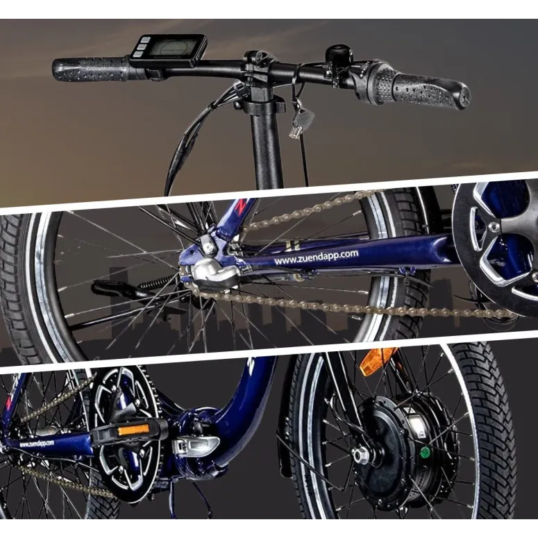 Elektryczny Rower Miejski 20 Aluminium Wspomaganie Nexus 3 Bagażnik Składak